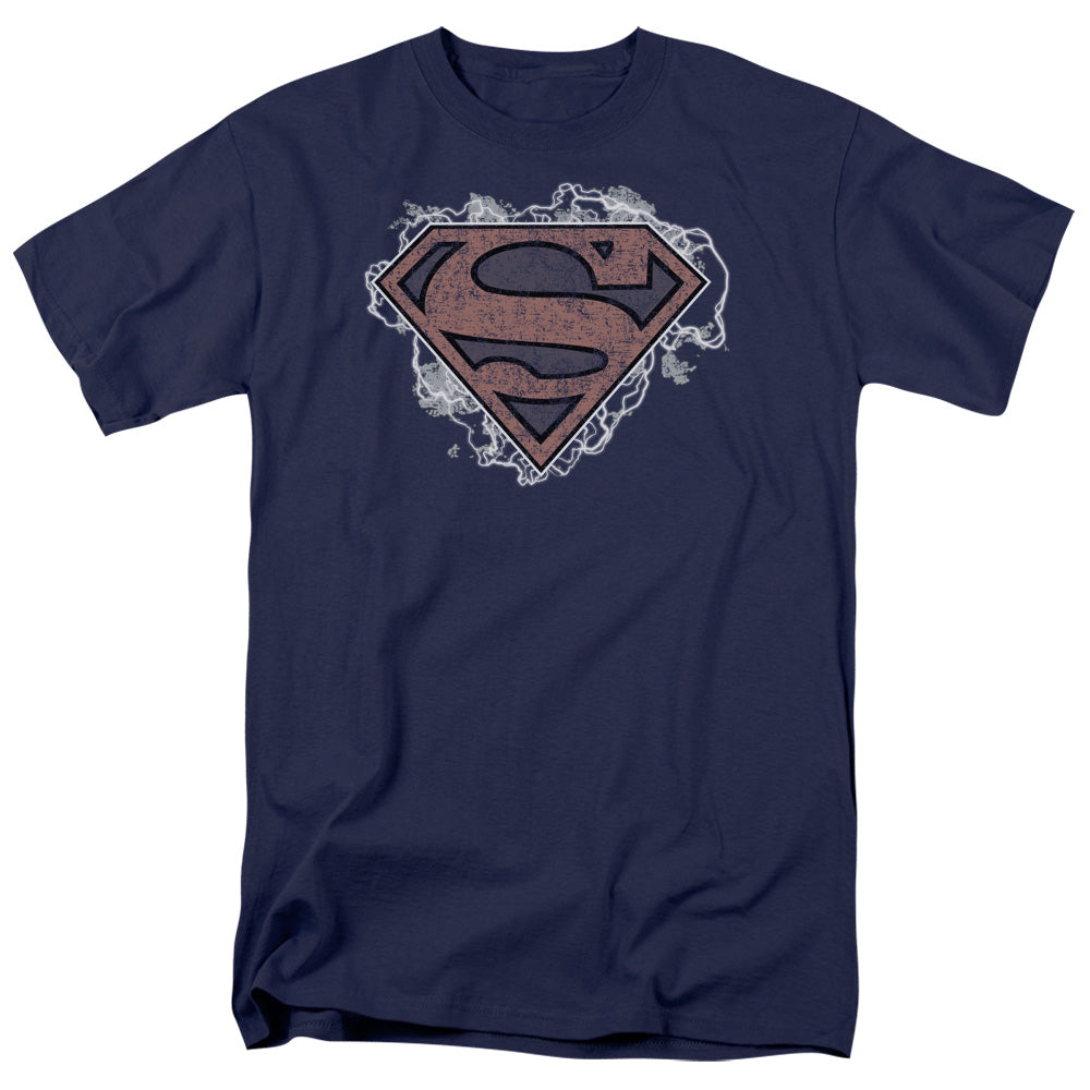 Superman - Storm Cloud Supes - Short Sleeve Adult 18/1 - Navy T-shirt