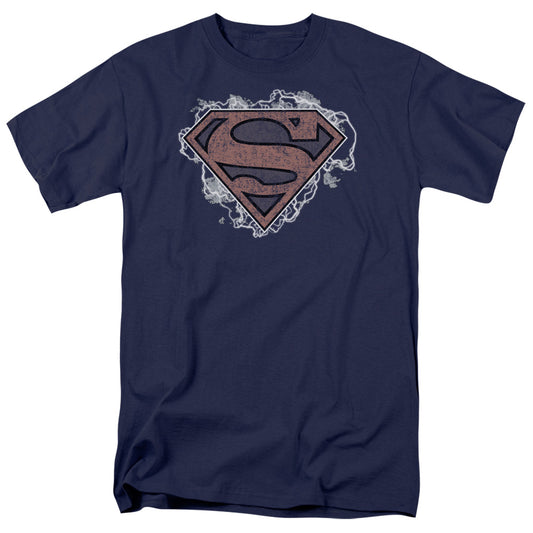 Superman - Storm Cloud Supes - Short Sleeve Adult 18/1 - Navy T-shirt