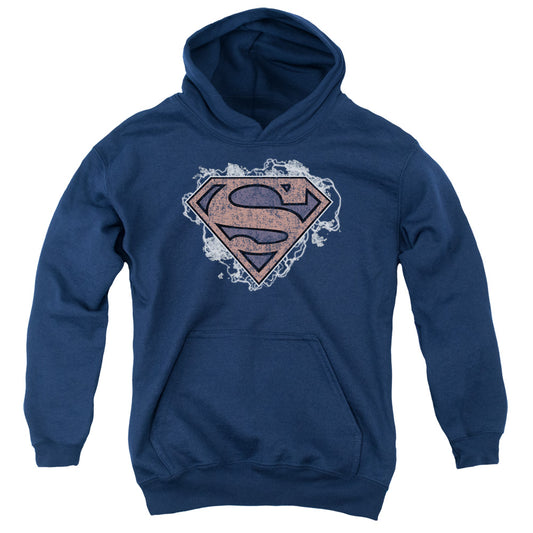 Superman - Storm Cloud Supes - Youth Pull-over Hoodie - Navy