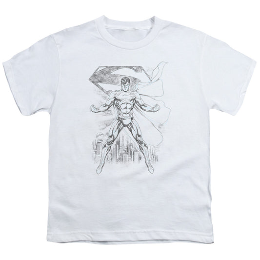 Superman - Super Sketch - Short Sleeve Youth 18/1 - White T-shirt