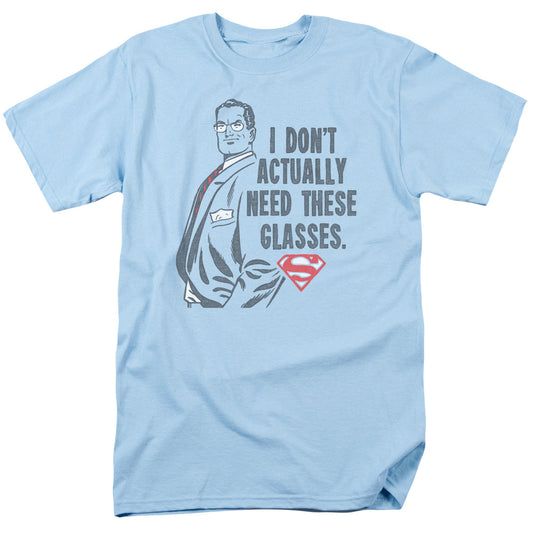 Superman - Dont Need Glasses - Short Sleeve Adult 18/1 - Light Blue T-shirt