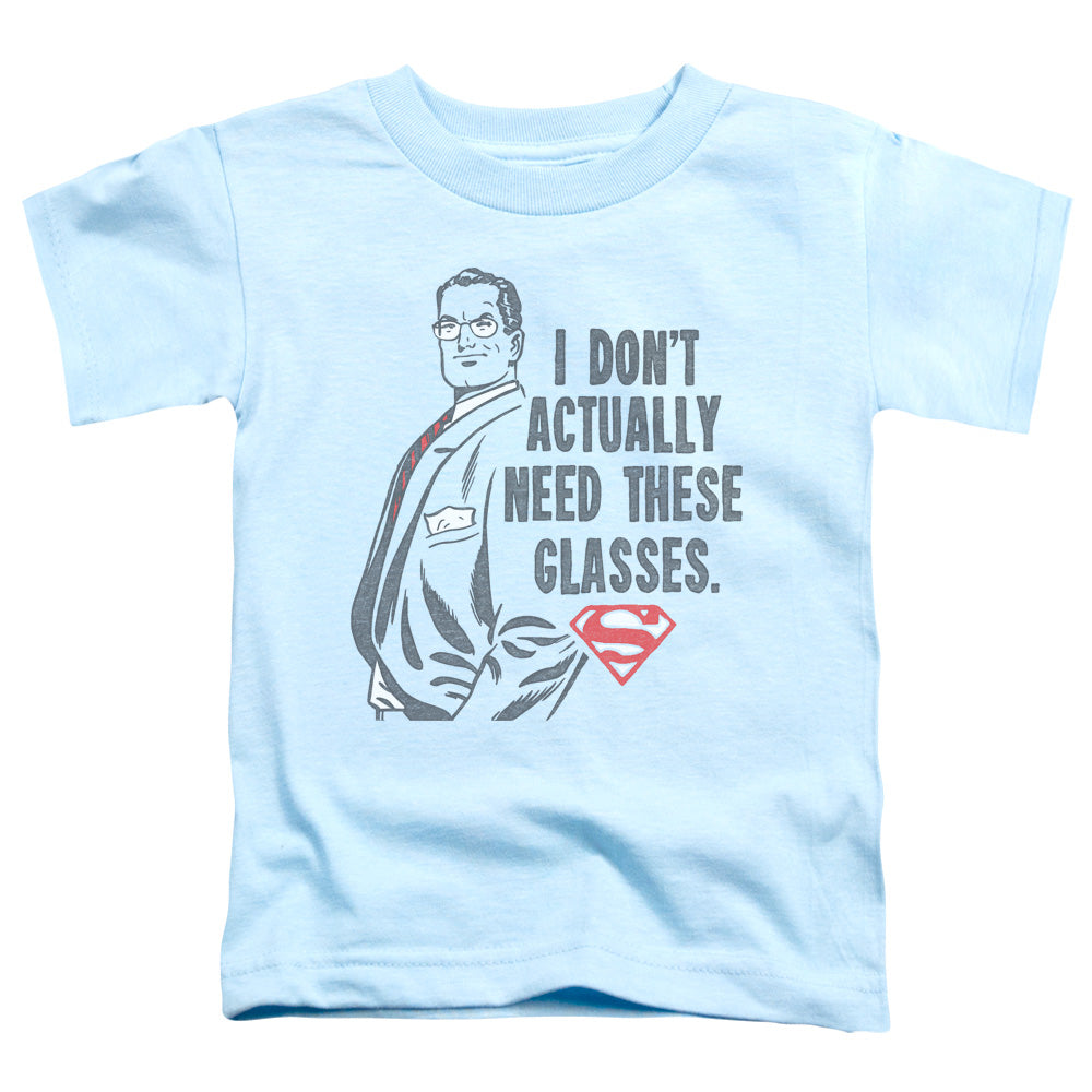 Superman - Dont Need Glasses - Short Sleeve Toddler Tee - Light Blue T-shirt