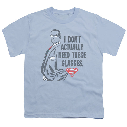 SUPERMAN DONT NEED GLASSES - S/S YOUTH 18/1 - LIGHT BLUE T-Shirt