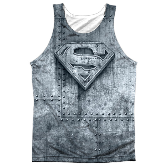 Superman - Made Of Steel - Adult 100% Poly Tank Top - White