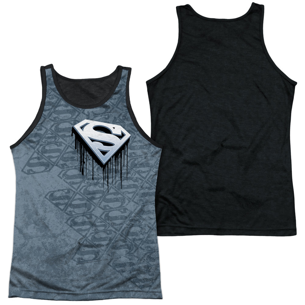 Superman Drip And Repeat-adult Poly Tank Top