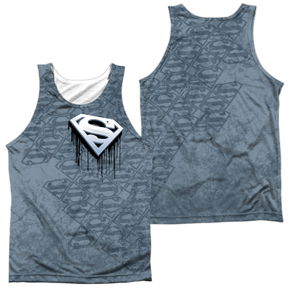 Superman - Drip And Repeat - Adult 100% Poly Tank Top - White