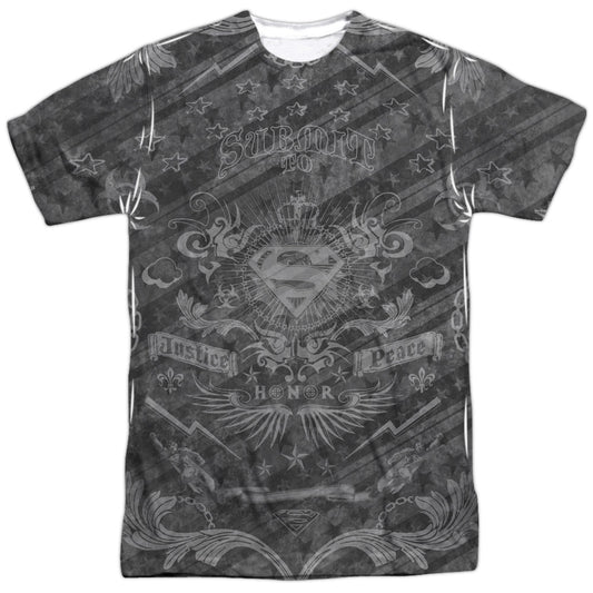 Superman - Submit - Short Sleeve Adult Poly Crew - White T-shirt