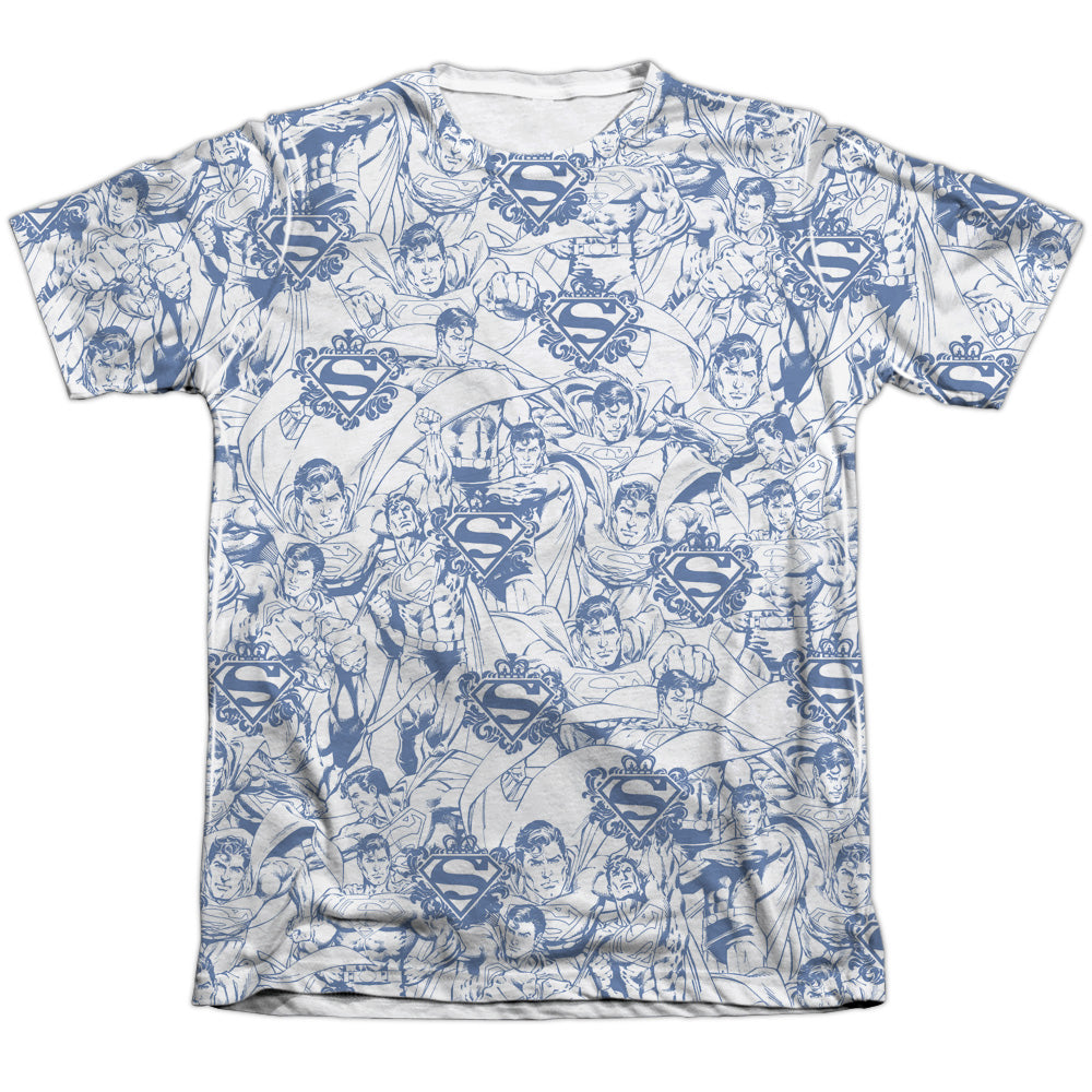 SUPERMAN SUPER IS THE MAN - ADULT 65/35 POLY/COTTON S/S TEE - WHITE T-Shirt