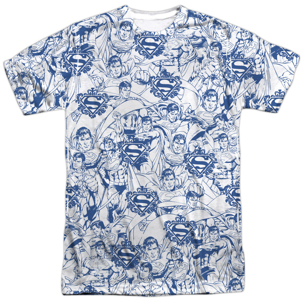 Superman - Super Is The Man -  Short Sleeve Adult 100% Poly Crew - White T-shirt