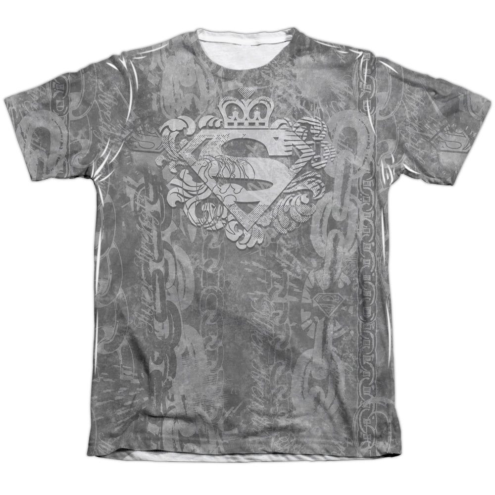 SUPERMAN UNCHAIN THE KING - ADULT 65/35 POLY/COTTON S/S TEE - WHITE T-Shirt