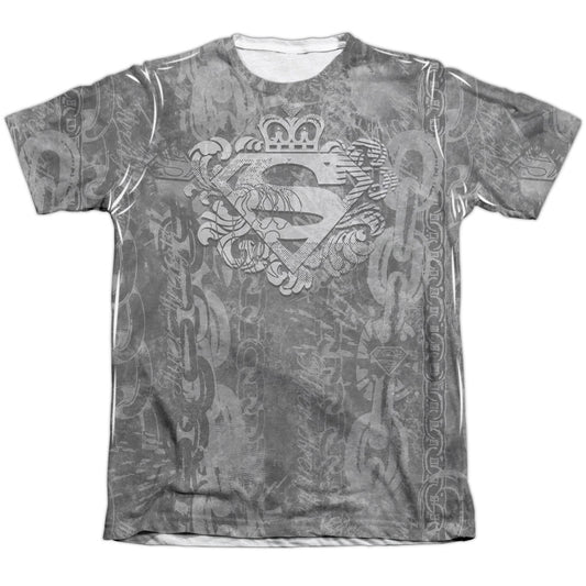 SUPERMAN UNCHAIN THE KING - ADULT 65/35 POLY/COTTON S/S TEE - WHITE T-Shirt