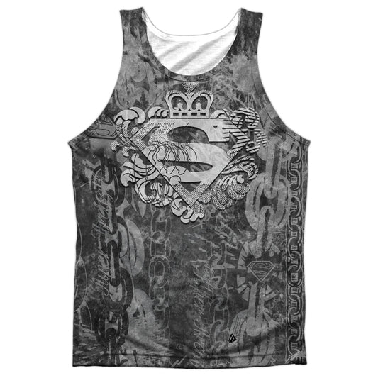 Superman - Unchain The King - Adult 100% Poly Tank Top - White