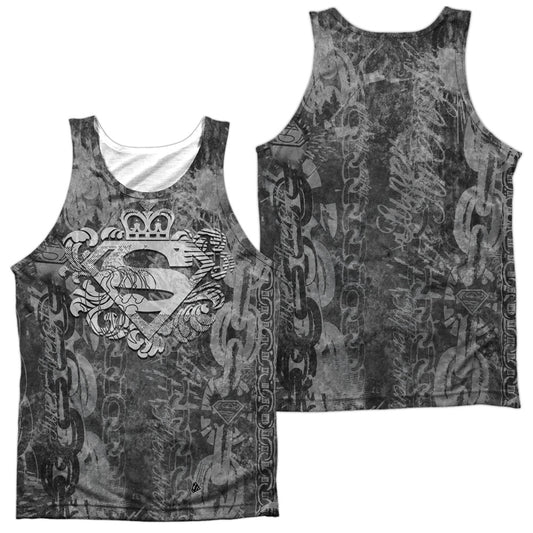 Superman - Unchain The King - Adult 100% Poly Tank Top - White