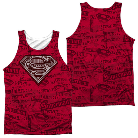 Superman - Super Powers - Adult 100% Poly Tank Top - White