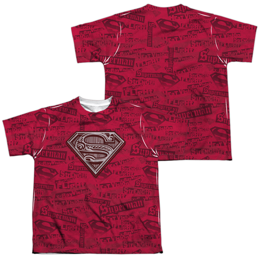 Superman - Super Powers - Short Sleeve Youth Poly Crew - White T-shirt