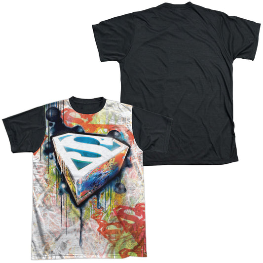 Superman - Urban Shields - Short Sleeve Adult White Front Black Back   - White T-shirt
