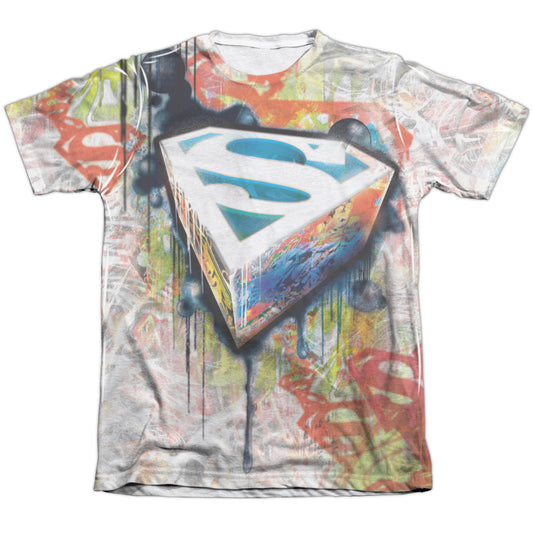 SUPERMAN URBAN SHIELDS - ADULT 65/35 POLY/COTTON S/S TEE - WHITE T-Shirt