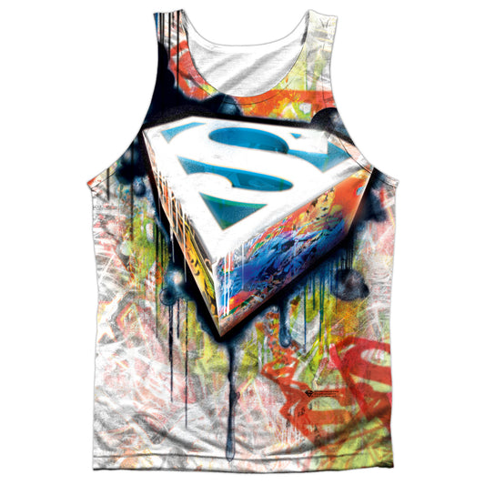 Superman - Urban Shields - Adult 100% Poly Tank Top - White