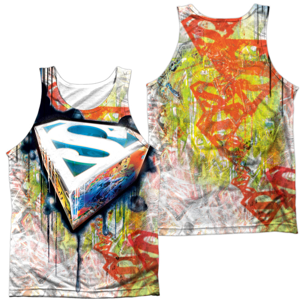 Superman - Urban Shields - Adult 100% Poly Tank Top - White