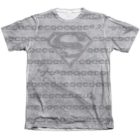 Superman - Breaking Chains All Over - Adult 65/35 Poly/cotton Short Sleeve Tee - White T-shirt