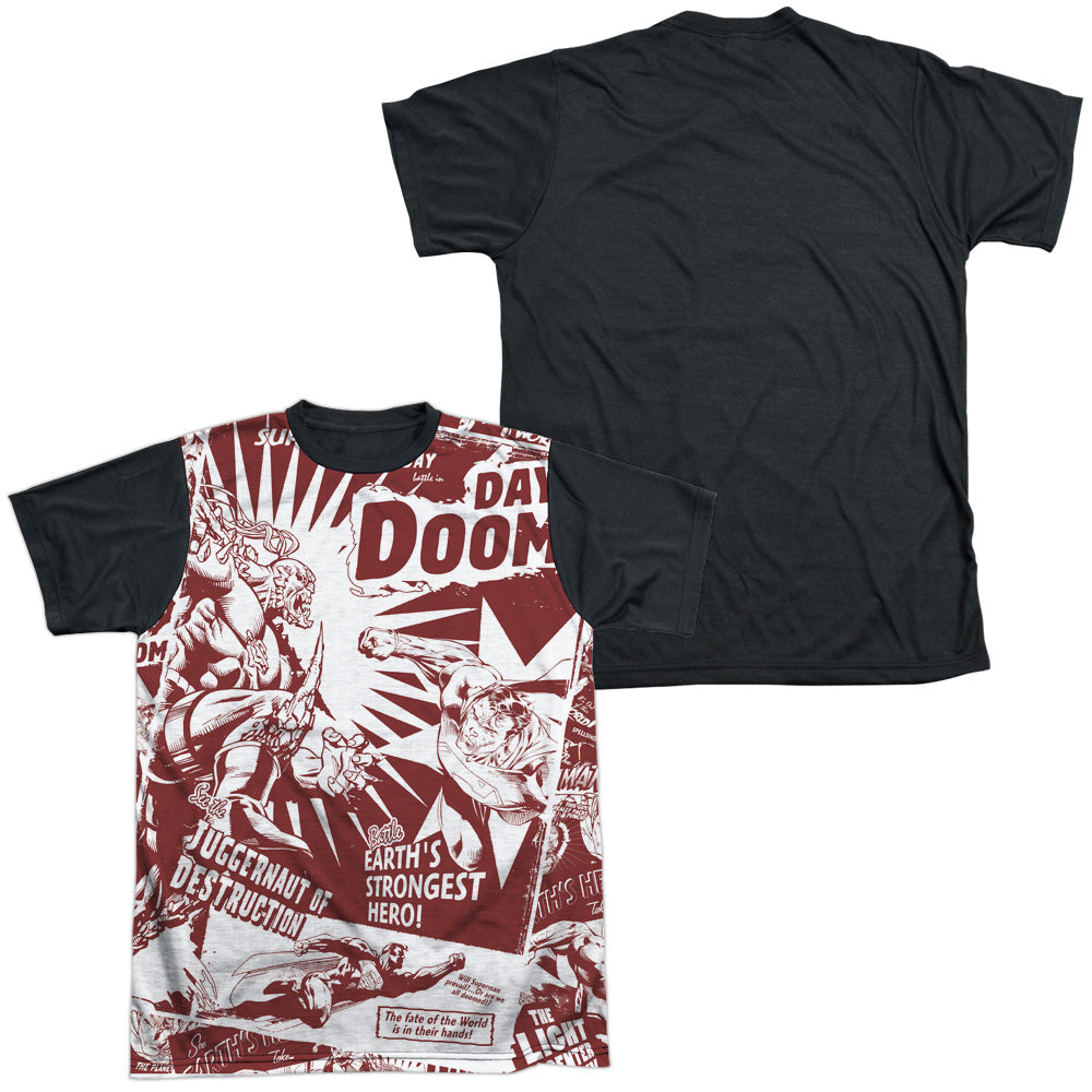 Superman - Day Of Doom - Short Sleeve Adult White Front Black Back   - White T-shirt