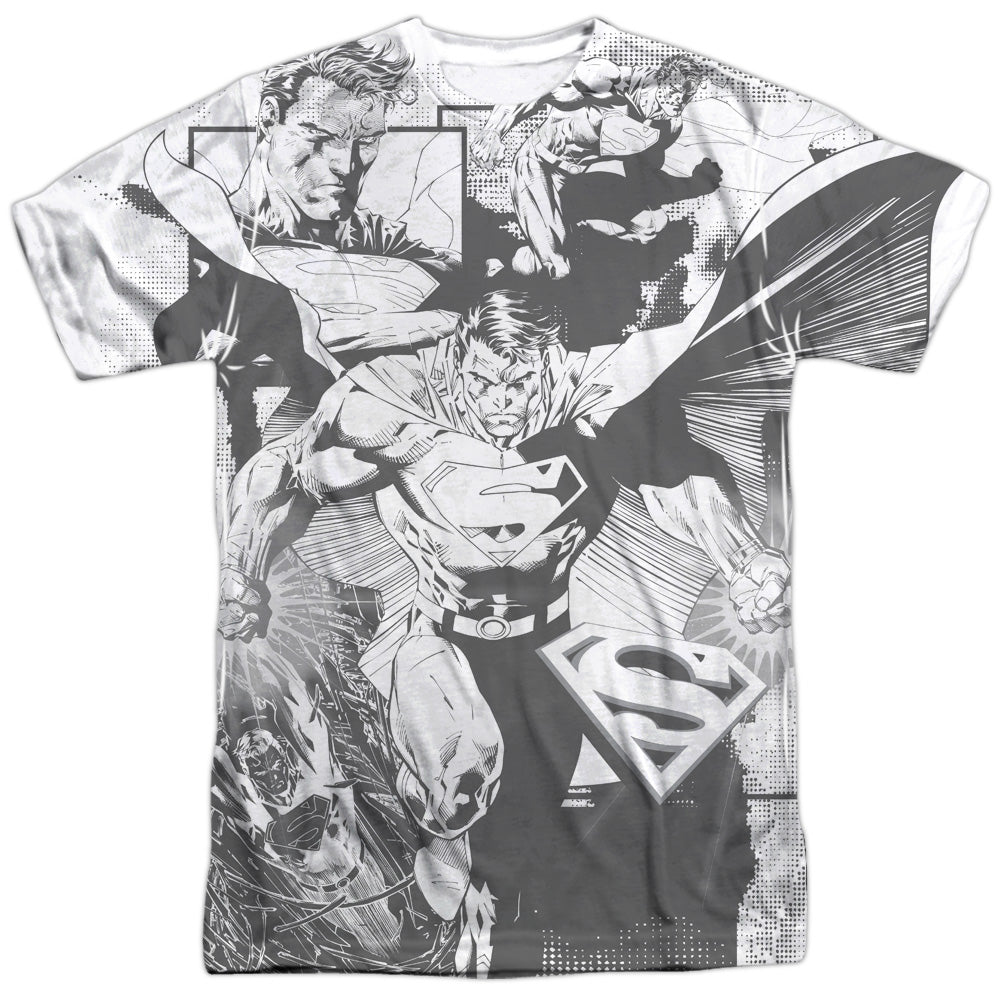 Superman - Power Within -  Short Sleeve Adult 100% Poly Crew - White T-shirt