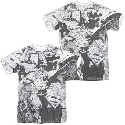 Superman - Power Within (Front/back Print) -  Short Sleeve Adult 100% Poly Crew - White T-shirt