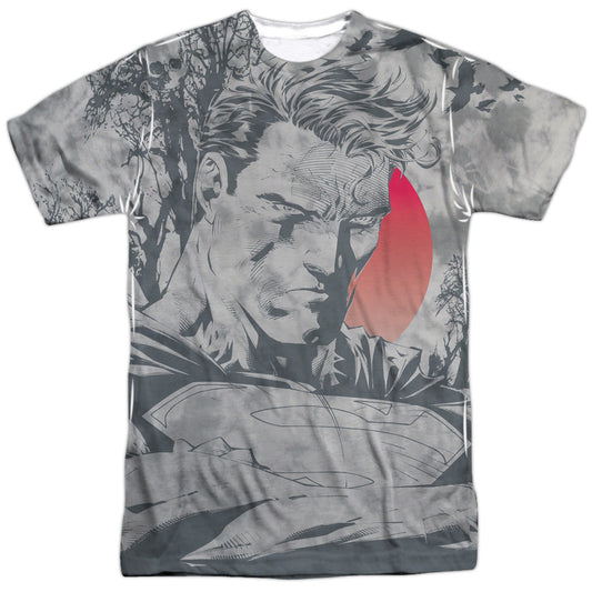 Superman - New Day Dawning -  Short Sleeve Adult 100% Poly Crew - White T-shirt