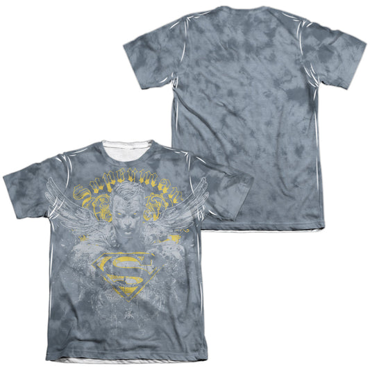 Superman - Stand Your Ground (Front/back Print) - Adult 65/35 Poly/cotton Short Sleeve Tee - White T-shirt