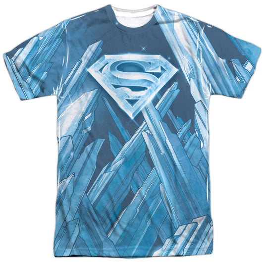 Superman - Solitude -  Short Sleeve Adult 100% Poly Crew - White T-shirt