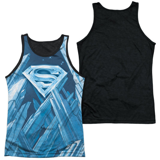 Superman - Solitude - Adult Poly Tank Top Black Back - White