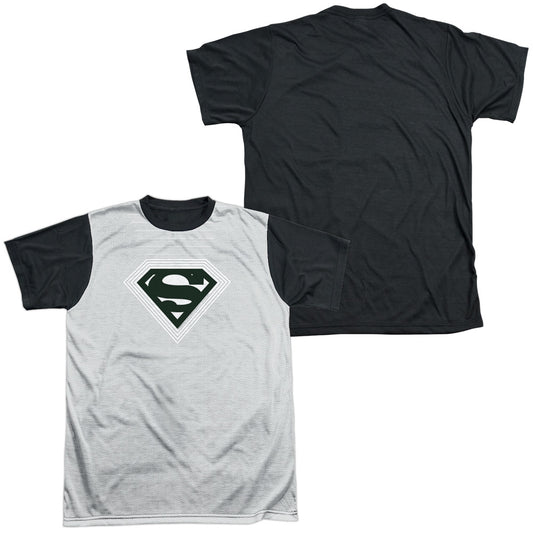 Superman - Optical Stripes - Short Sleeve Adult White Front Black Back   - White T-shirt