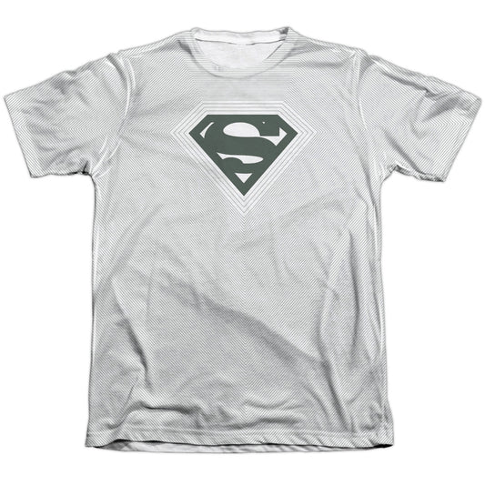 Superman - Optical Stripes - Adult Poly/cotton Short Sleeve Tee - White T-shirt