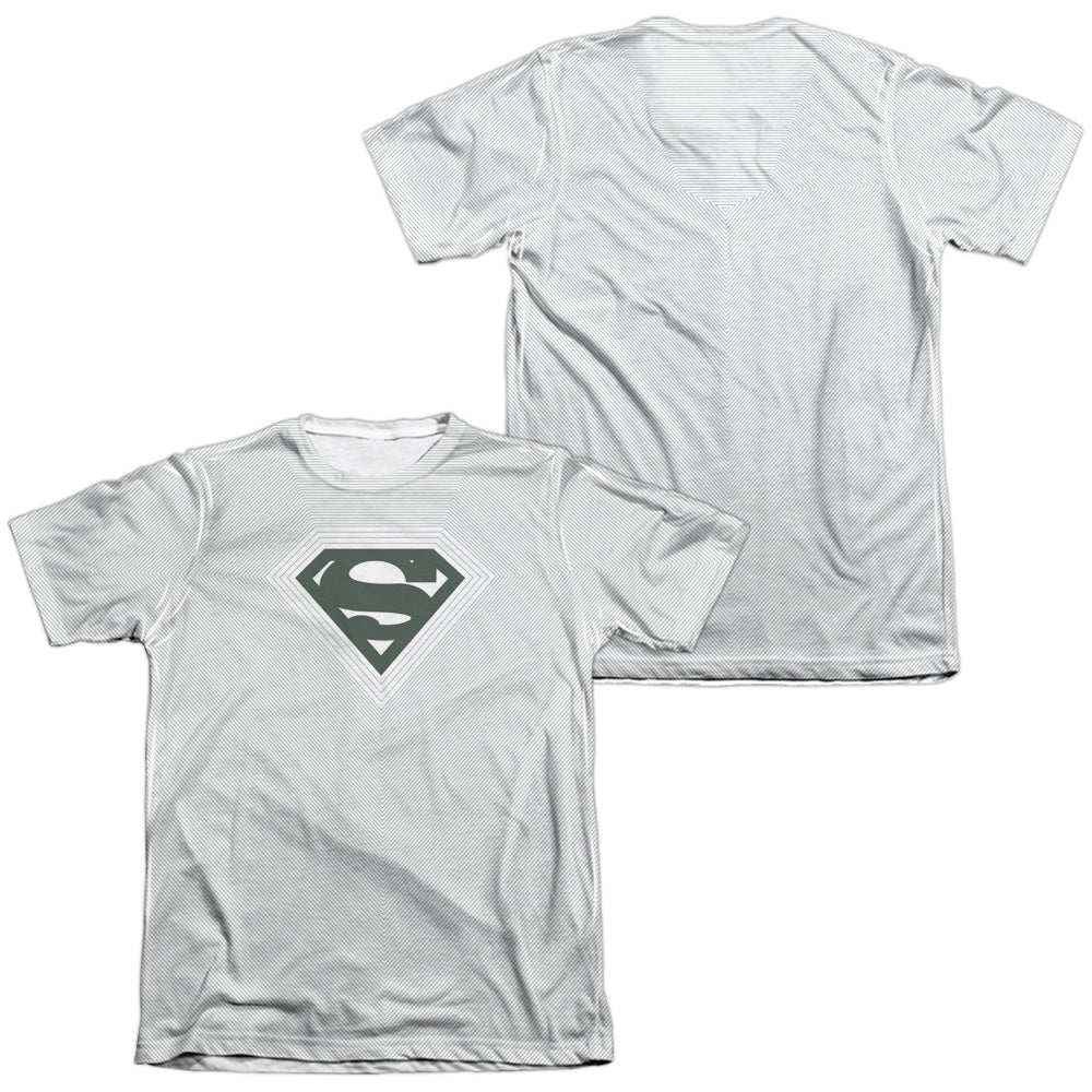 Superman - Optical Stripes - Adult Poly/cotton Short Sleeve Tee - White T-shirt