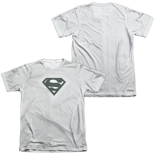 Superman - Optical Stripes - Adult Poly/cotton Short Sleeve Tee - White T-shirt