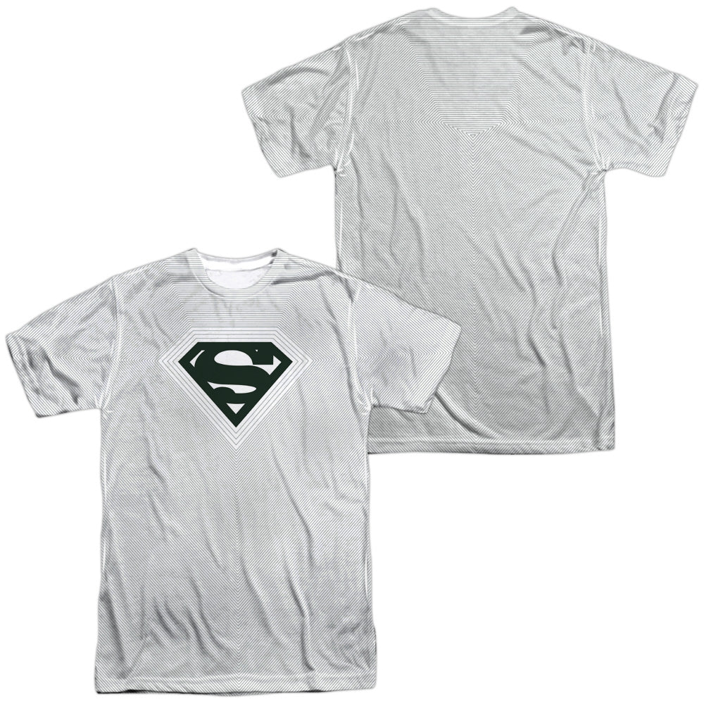 Superman - Optical Stripes - Short Sleeve Adult Poly Crew - White T-shirt