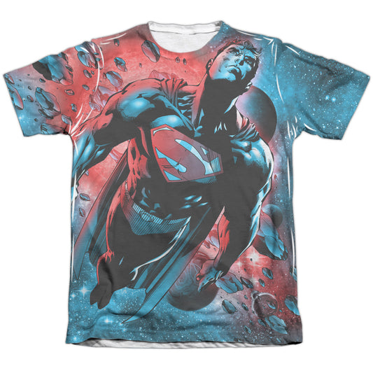 Superman - Red Sun - Adult 65/35 Poly/cotton Short Sleeve Tee - White T-shirt