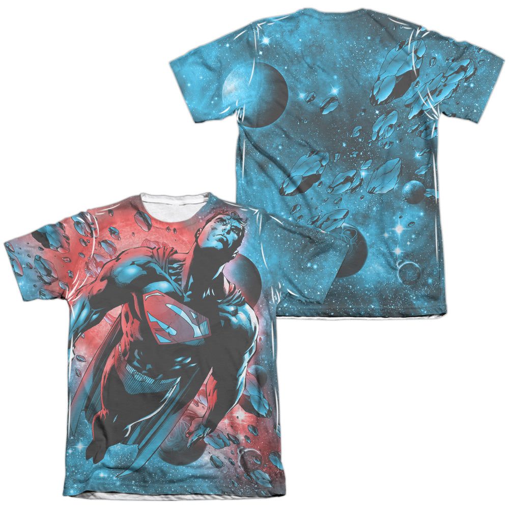 Superman - Red Sun (Front/back Print) - Adult 65/35 Poly/cotton Short Sleeve Tee - White T-shirt