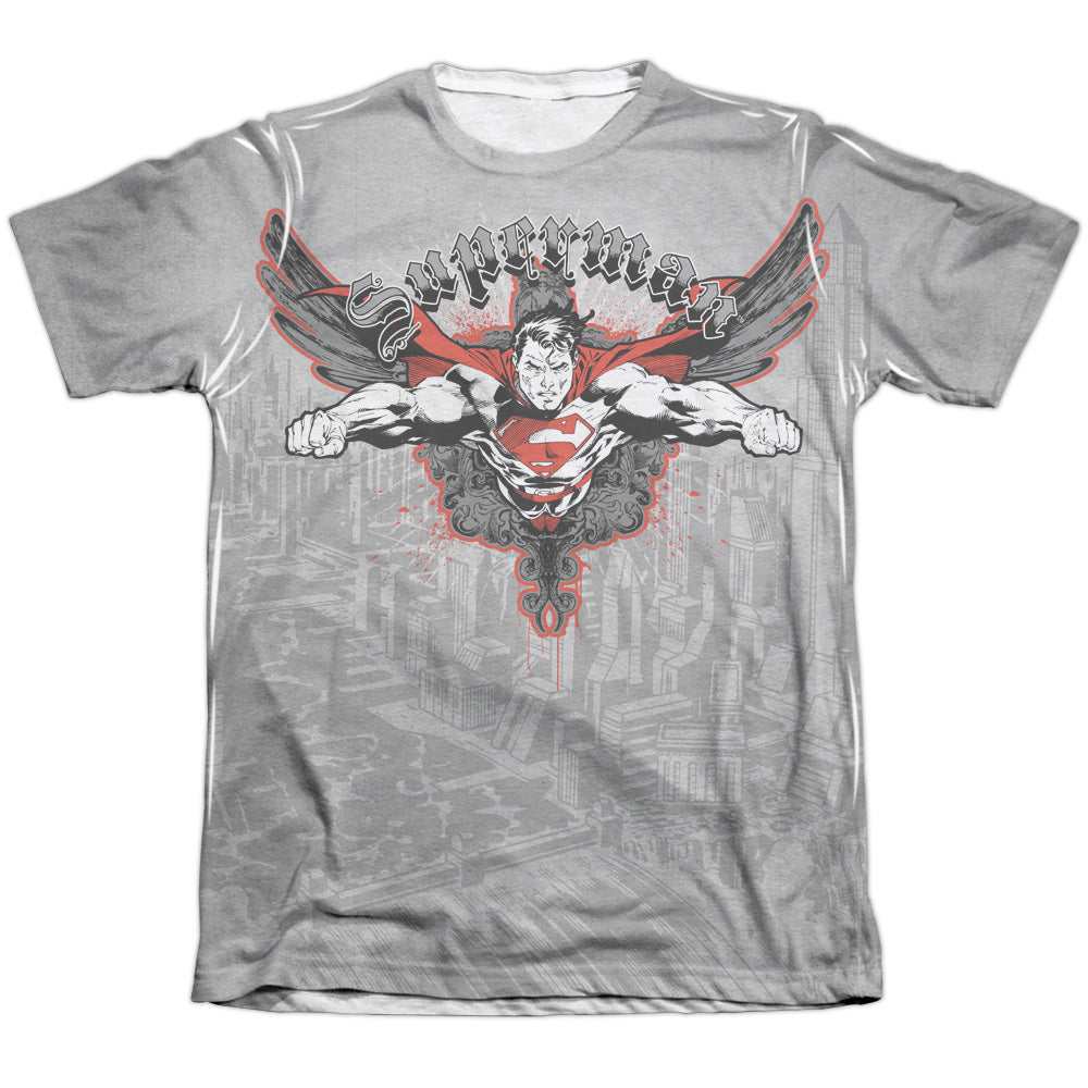 Superman - Take Wing - Adult 65/35 Poly/cotton Short Sleeve Tee - White T-shirt