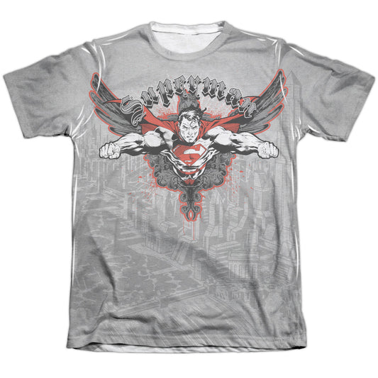 Superman - Take Wing - Adult 65/35 Poly/cotton Short Sleeve Tee - White T-shirt