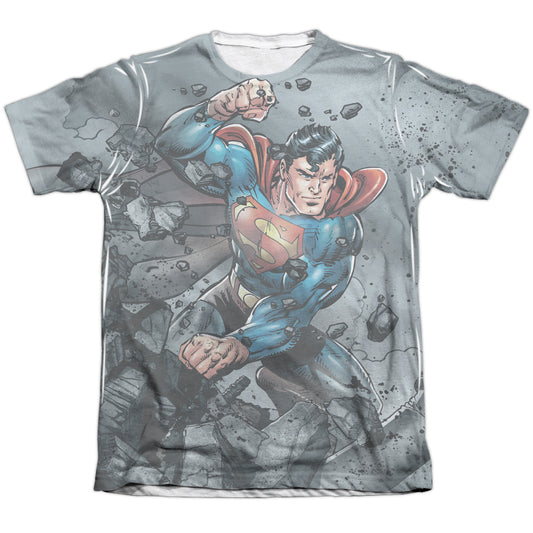 Superman - Superman Vs Doomsday - Adult 65/35 Poly/cotton Short Sleeve Tee - White T-shirt