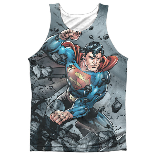 Superman - Superman Vs Doomsday - Adult 100% Poly Tank Top - White
