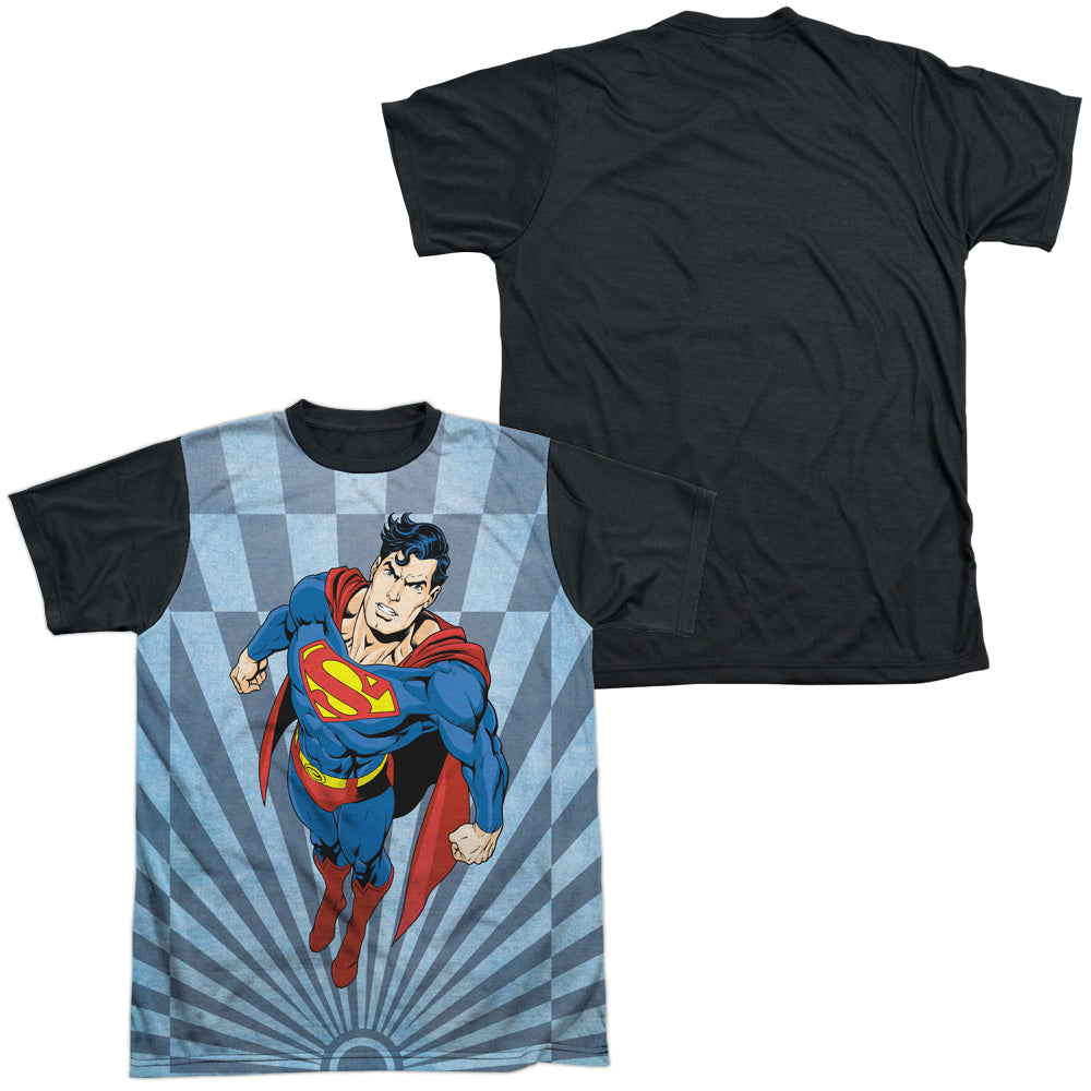 Superman - Super Climb - Short Sleeve Adult White Front Black Back   - White T-shirt