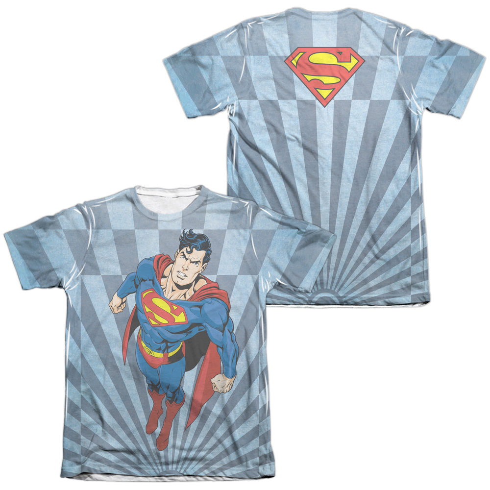 Superman - Super Climb - Adult Poly/cotton Short Sleeve Tee - White T-shirt