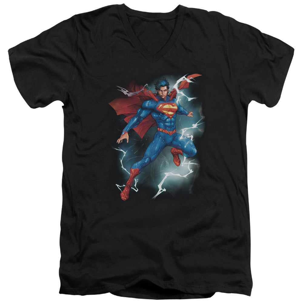 Superman - Annual #1 Cover - Short Sleeve Adult V-neck 30/1 - Black T-shirt