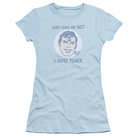 Superman - Good Looks - Short Sleeve Junior Sheer - Light Blue T-shirt