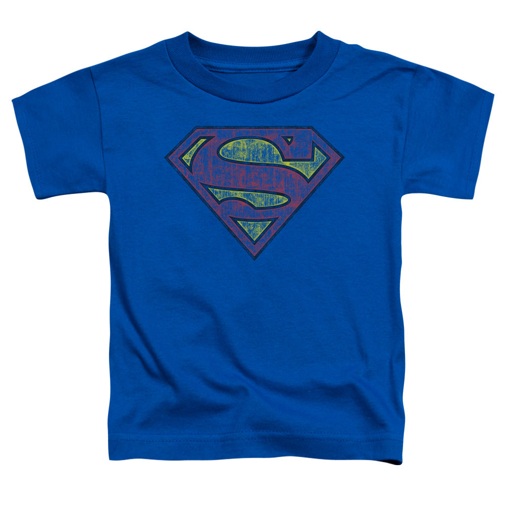 Superman - Tattered Shield - Short Sleeve Toddler Tee - Royal Blue T-shirt