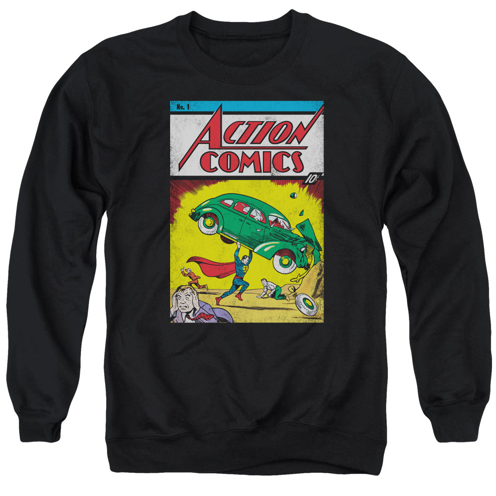 Superman - Action No. 1 - Adult Crewneck Sweatshirt - Navy