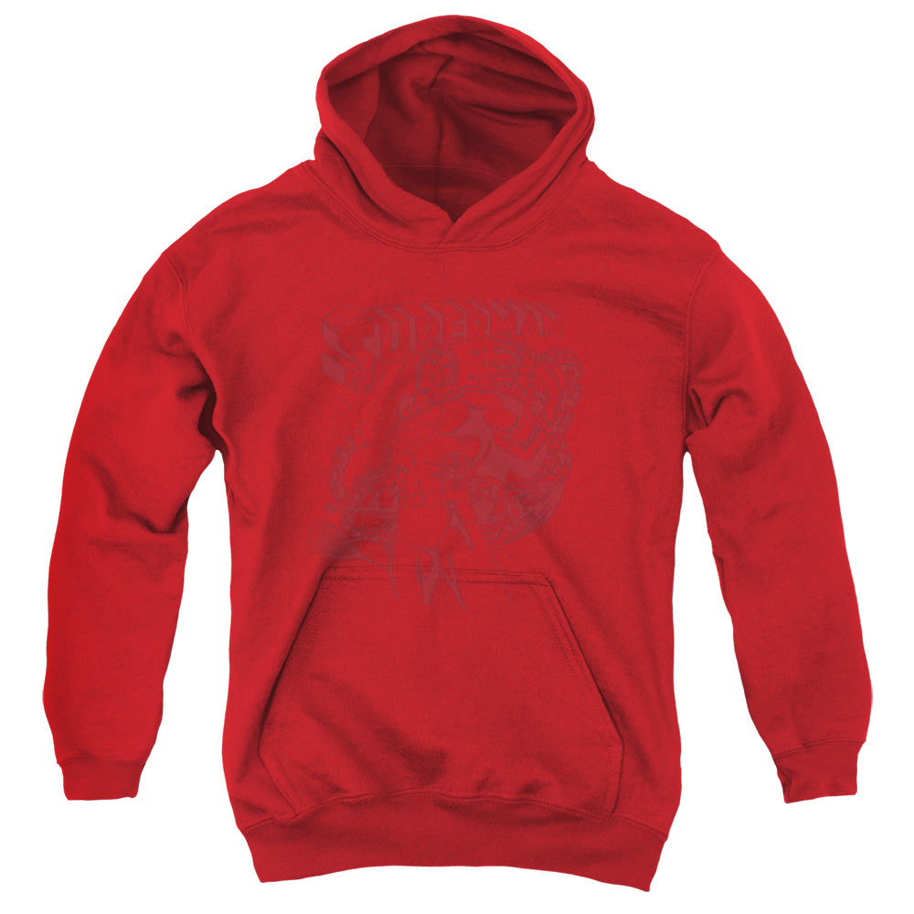 Superman Code Red-youth Pull-over Hoodie - Red