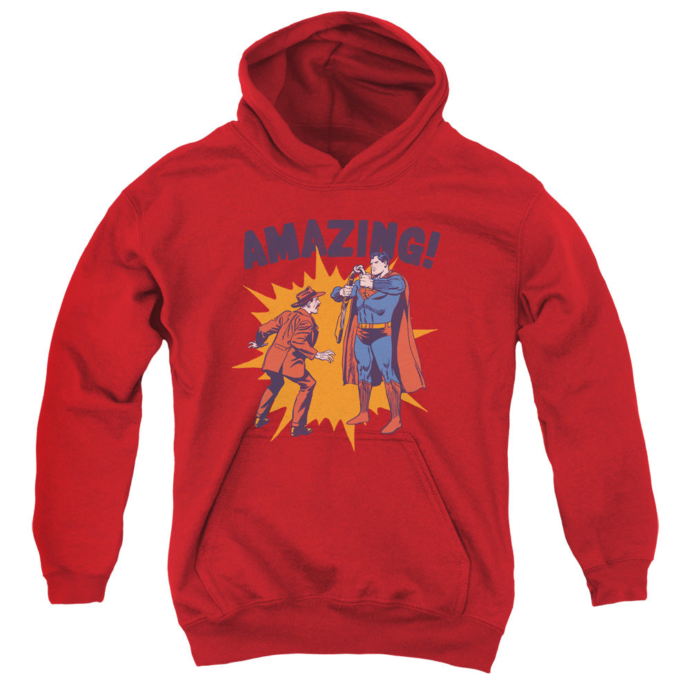 Superman - Amazing - Youth Pull-over Hoodie - Red